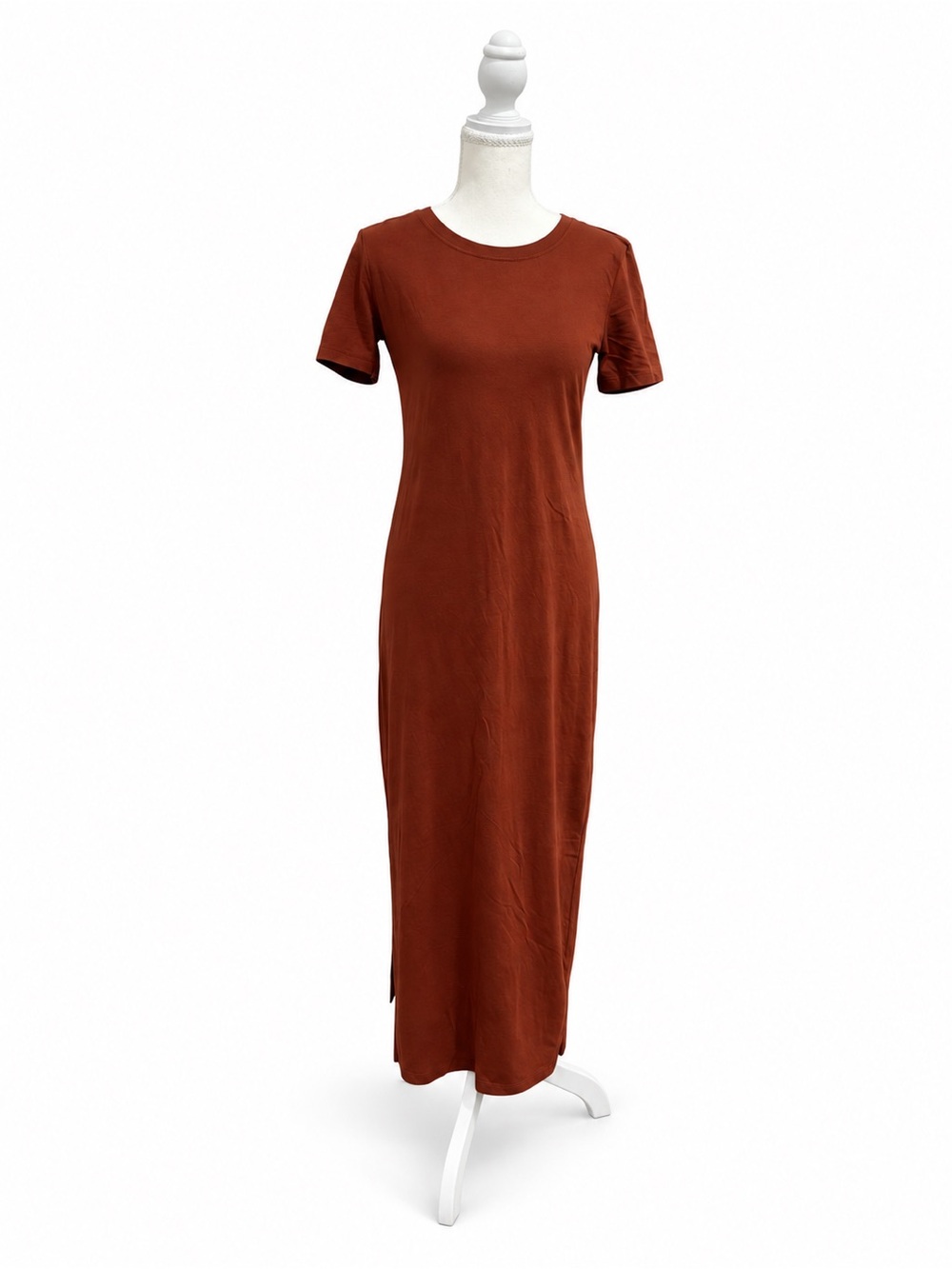 Theory Cherryal Travel Jersey Maxi Dress Rust Size P